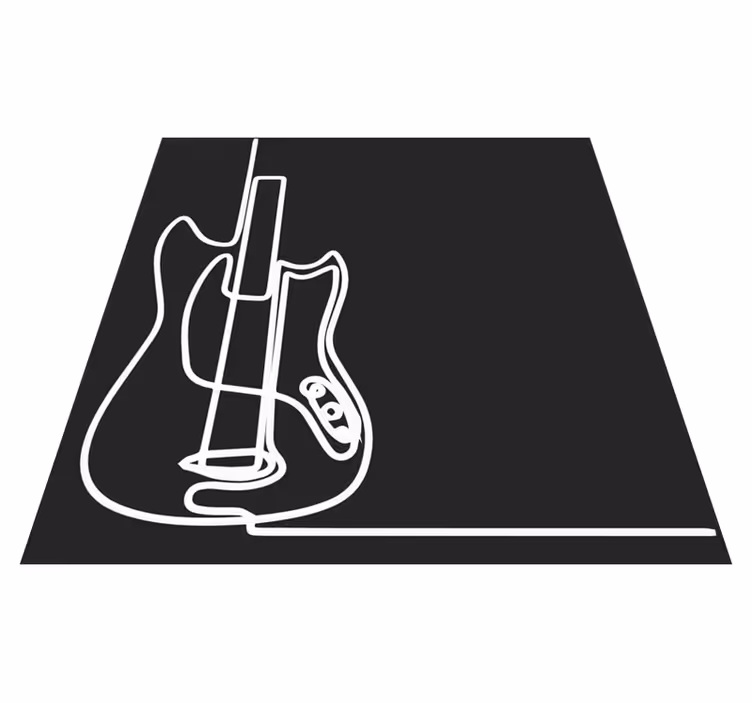 Covor de vinil Adolescenți artă contur chitară - TenStickers
