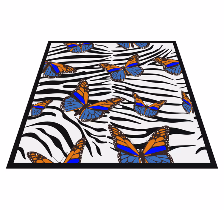 Covor vinil print animalier model de zebră fluture - TenStickers