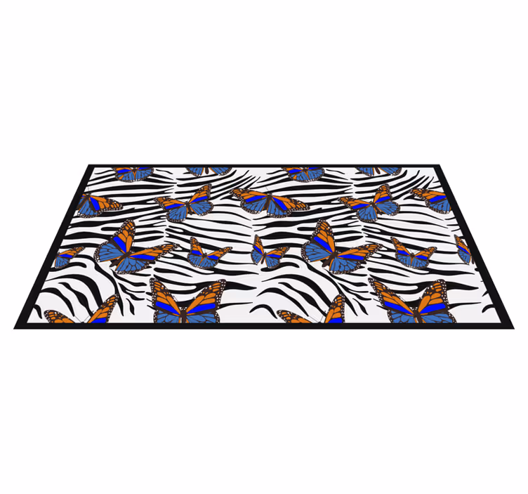 Covor vinil print animalier fluturi pe zebră - TenStickers