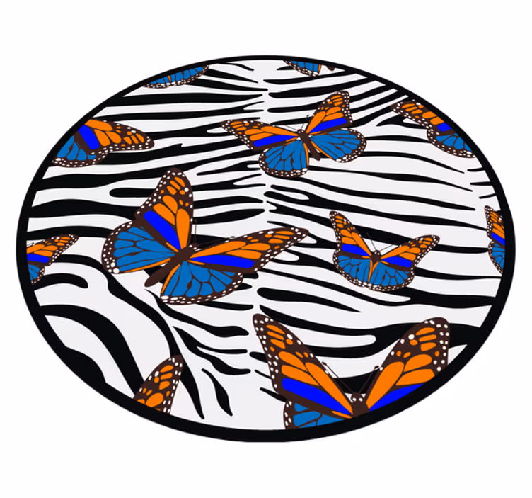 Covor vinil print animalier fluture zebră dungi - TenStickers