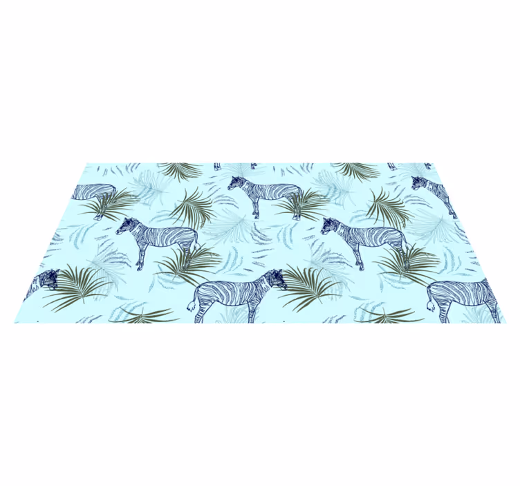 Covor vinil animal frunze cu model de zebră - TenStickers