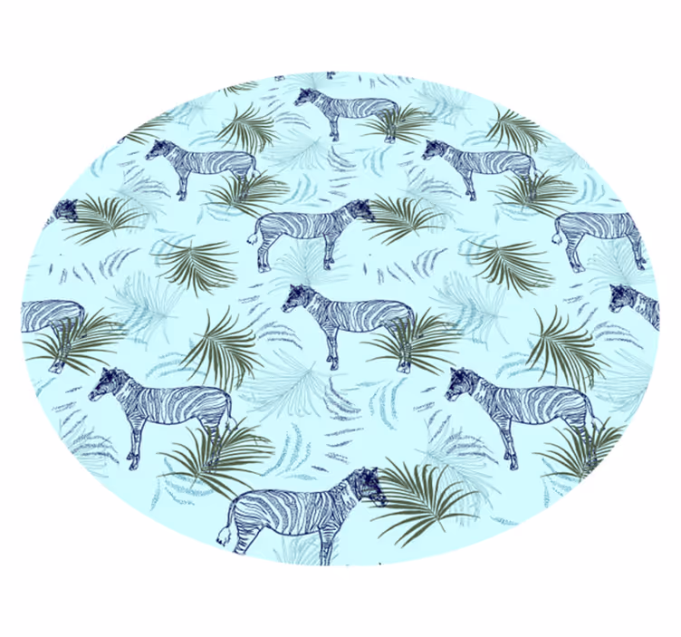 Covor vinil animal zebra și frunze - TenStickers