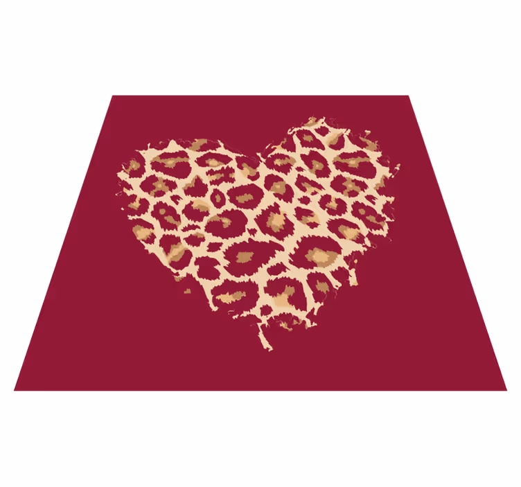 Covor vinil print animalier opera de artă cu model de inimă - TenStickers