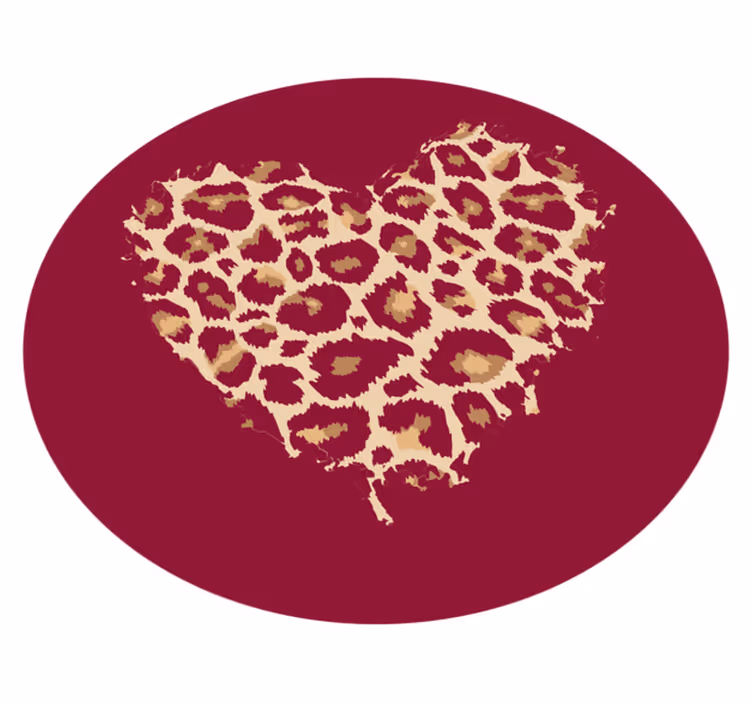 Covor vinil print animalier pete cu model de inimă - TenStickers