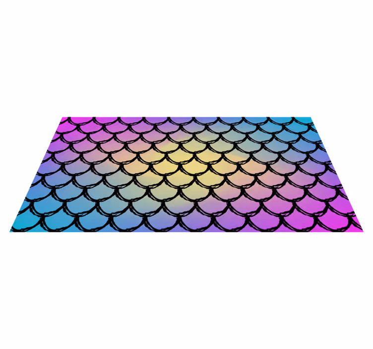 Covor vinil dreptunghi model solzi colorați - TenStickers