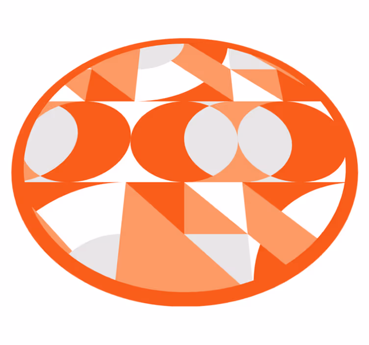 Covor de vinil geometric modele retro portocalii - TenStickers
