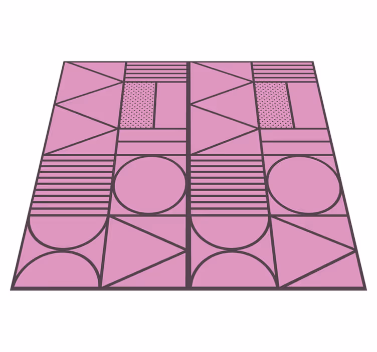Covor de vinil geometric motiv cu forme roz - TenStickers