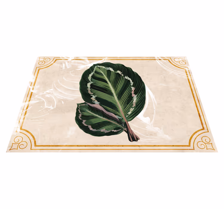 Covor vinil cu aspect de natura eleganța motivului frunzelor - TenStickers