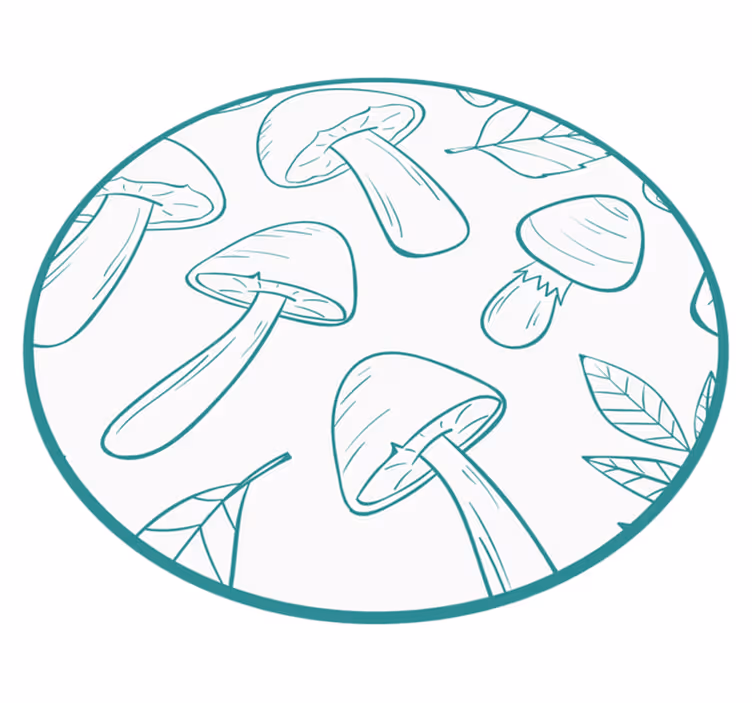 Covor vinil cu aspect de natura motiv de frunze de ciupercă - TenStickers
