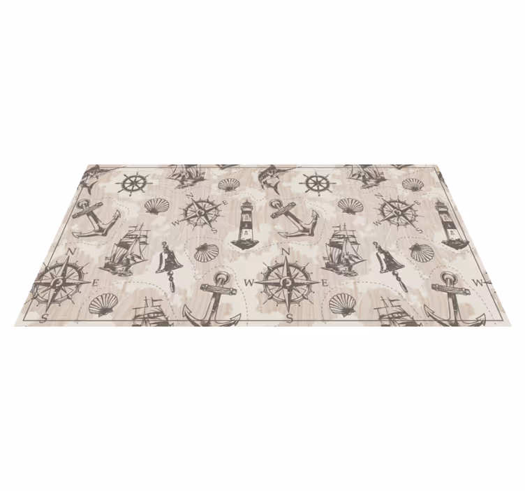 Covor de vinil harta lumii teme nautice - TenStickers