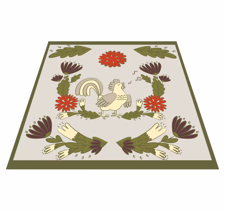 Covor vinil animal cocoș folcloric - TenStickers