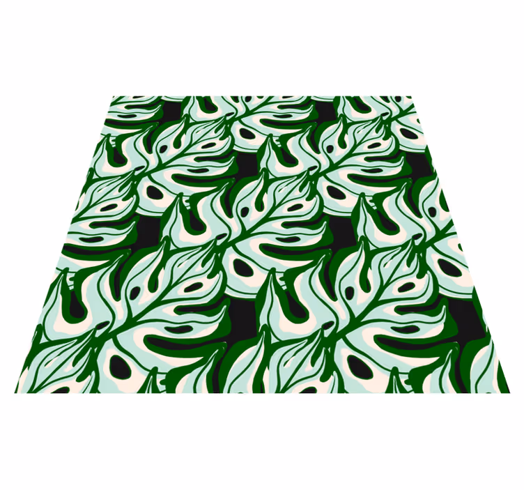 Covor vinil cu aspect de natura imprimeu de frunze tropicale - TenStickers