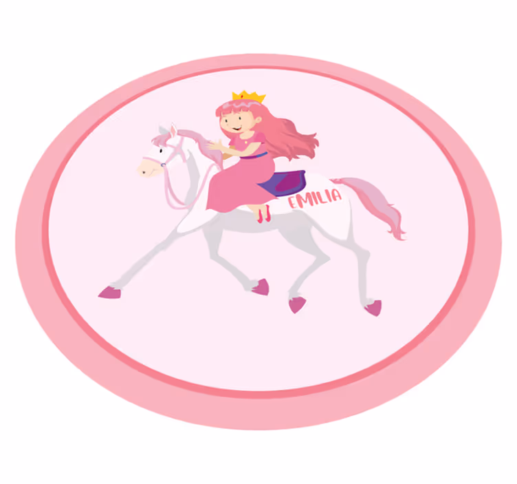 Alții covor de vinil printesa personalizata pe unicorn - TenStickers