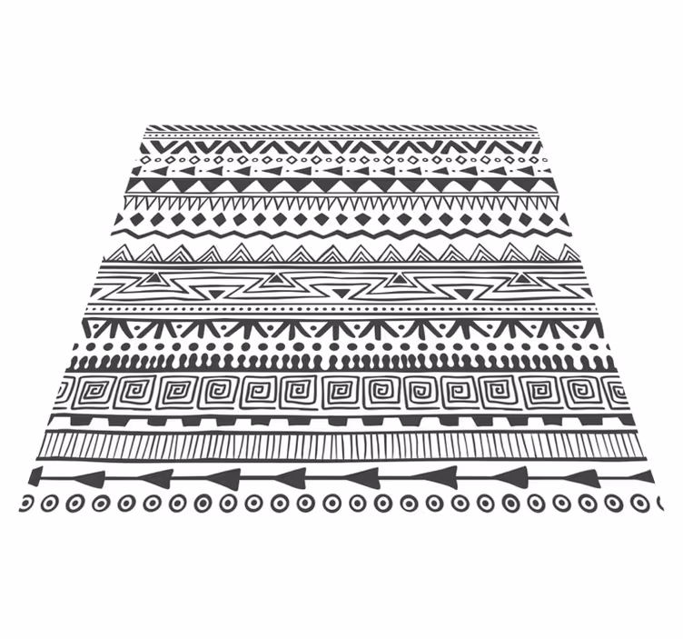 Covor etnic model alb negru și geometric - TenStickers