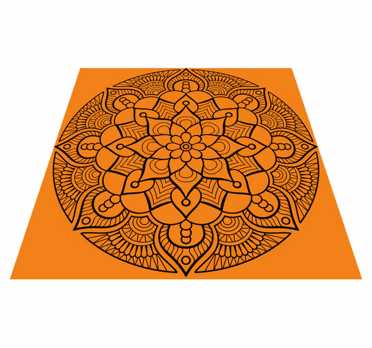 Covor etnic cu design floral portocaliu - TenStickers