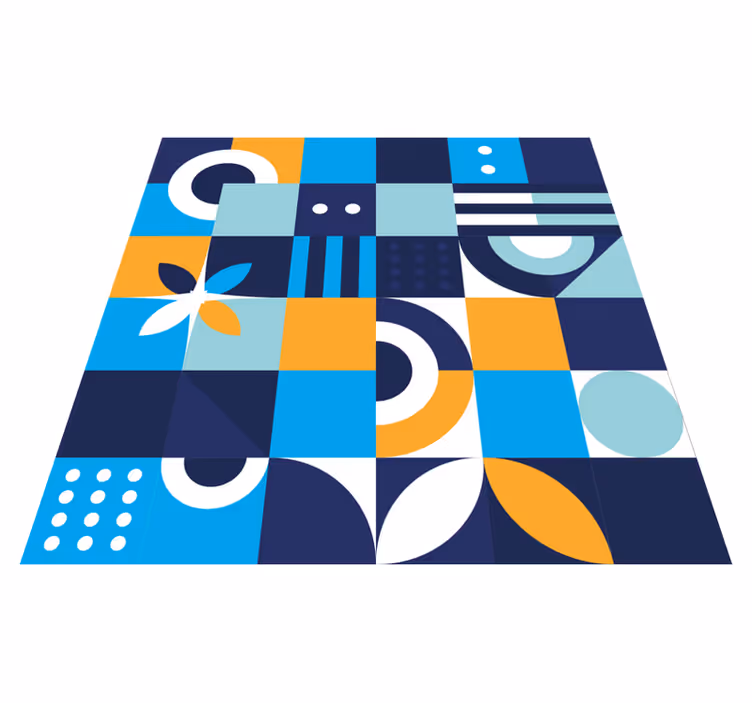 Covor vinil efect de țiglă forme geometrice de culoare - TenStickers