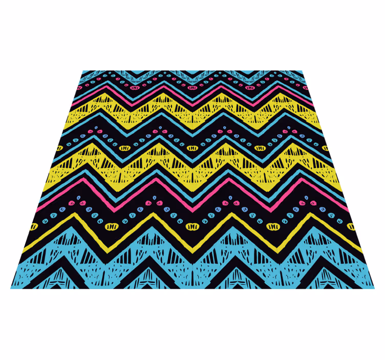 Covor de vinil geometric model vibrant de chevron - TenStickers