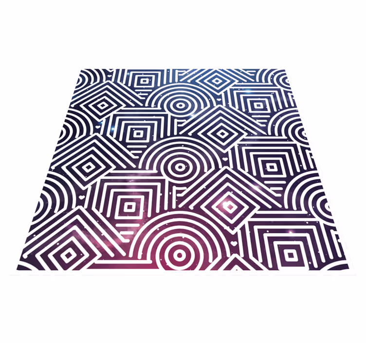 Covor de vinil geometric rotunde și pătrate complexe - TenStickers