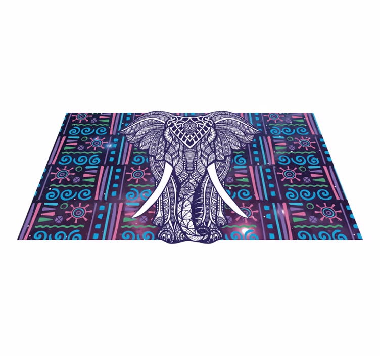 Covor de vinil etnic model complicat de elefant - TenStickers