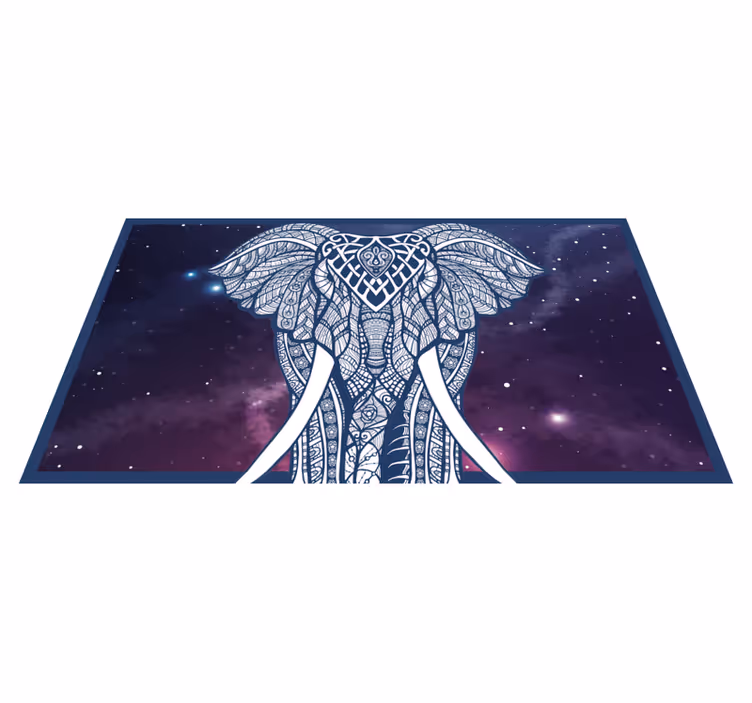 Covor de vinil cu nome opere de artă complexe cu elefant - TenStickers