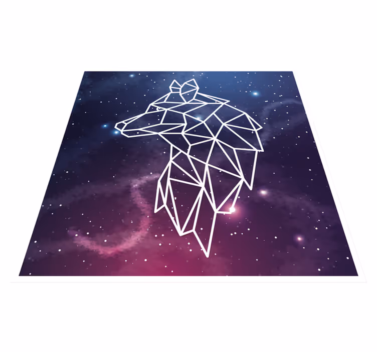 Covor vinil print animalier siluetă geometrică de urs - TenStickers