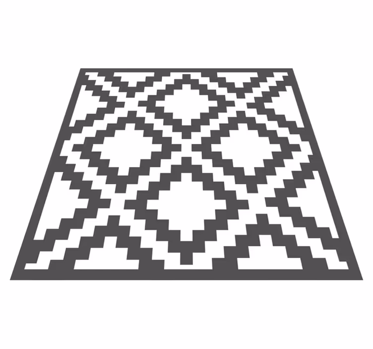 Covor de vinil geometric model de diamant negru - TenStickers