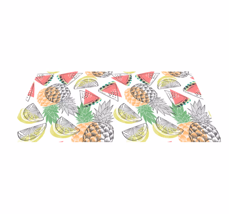 Covor vinil flori și plante farmec tropical fructat - TenStickers