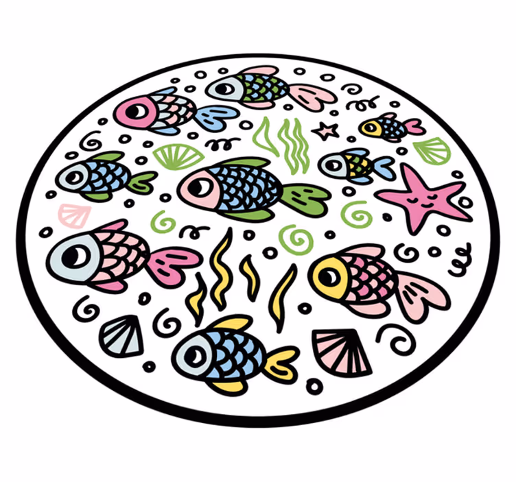 Covor vinil animal modele de pești colorați - TenStickers