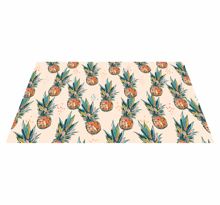 Covor vinil flori și plante model tropical de ananas - TenStickers