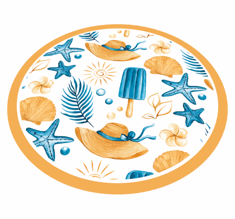 Covor vinil cu aspect de natura vibrațiile vacanței de vară - TenStickers