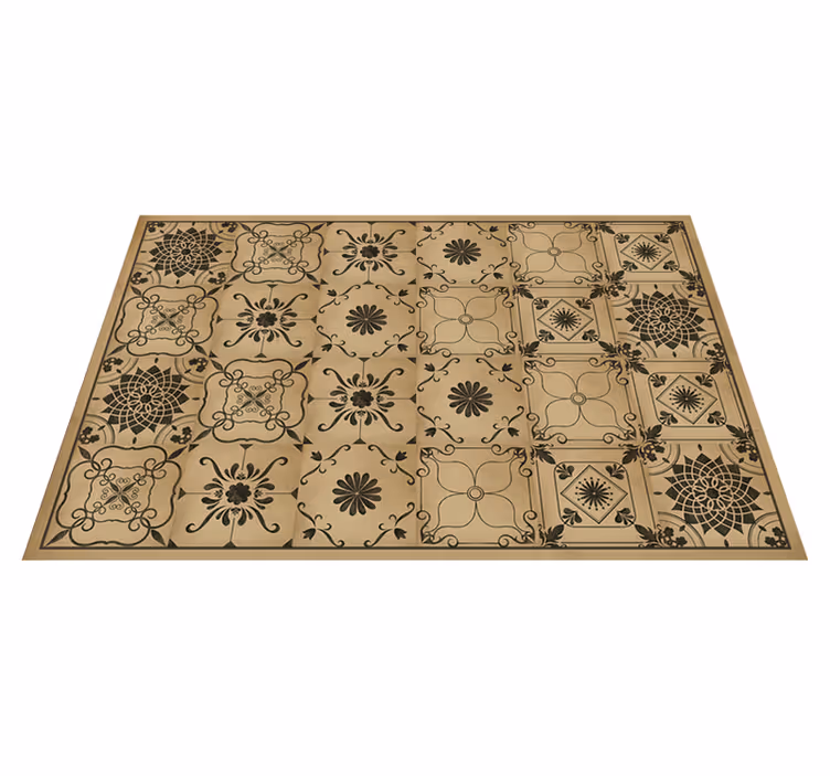 Covor de vinil efect de piatră motiv floral clasic - TenStickers