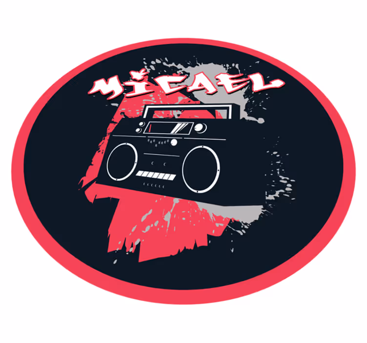 Covor de vinil cu nome temă retro boombox - TenStickers