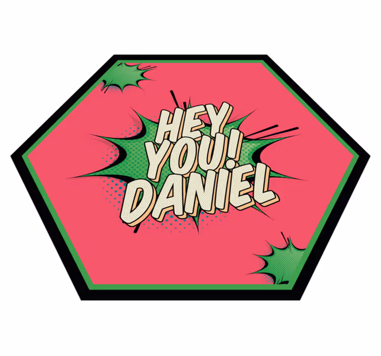 Covor de vinil cu nome salut în stil comic - TenStickers