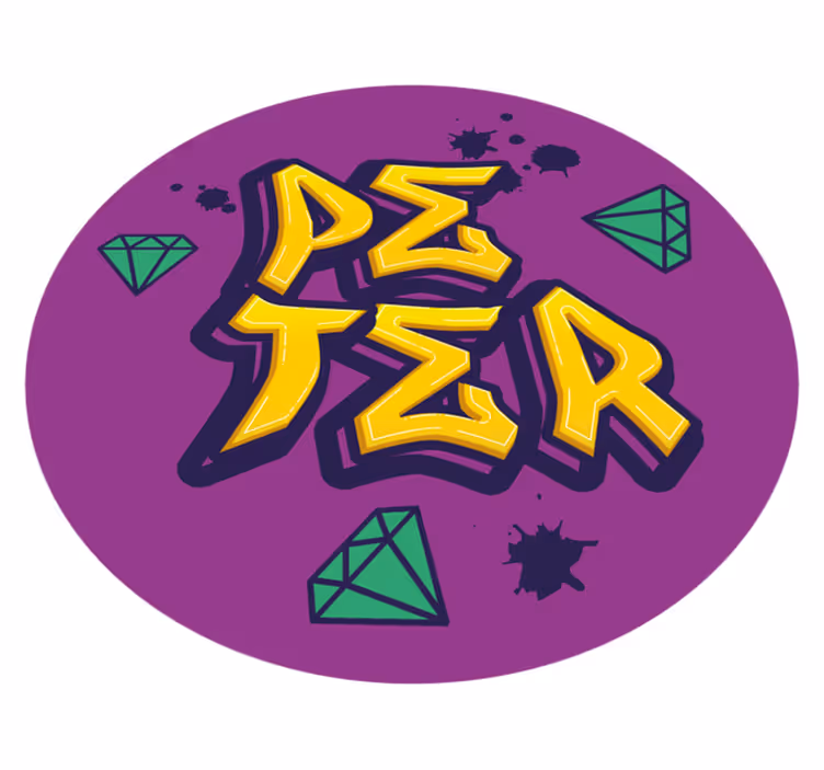 Covor de vinil cu nome artă și diamante - TenStickers