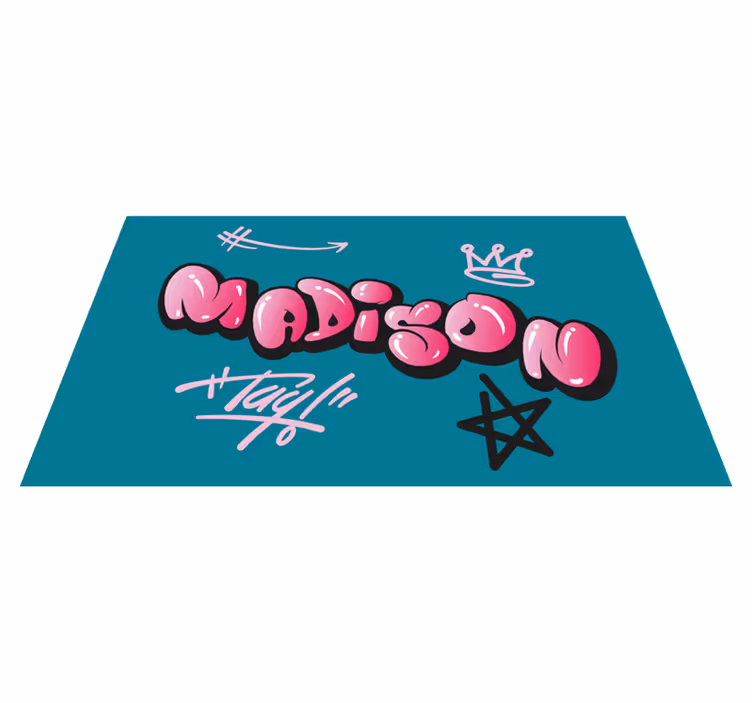 Covor de vinil Adolescenți graffiti roz cu nume - TenStickers
