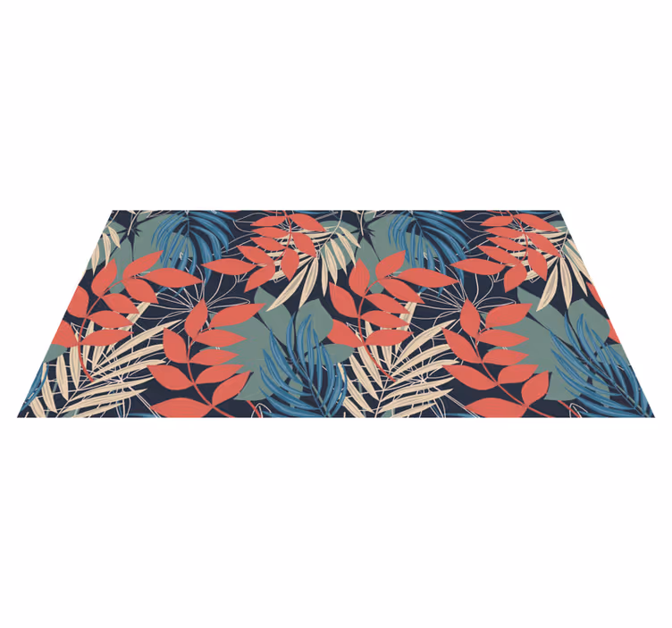 Covor vinil flori și plante model vibrant de frunze - TenStickers