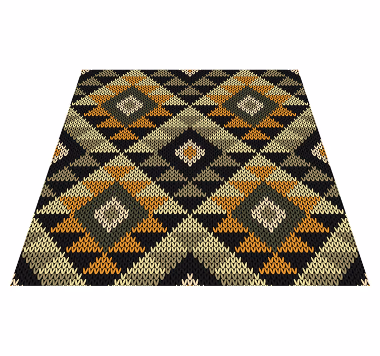 Covor de vinil etnic textile cu model de diamant - TenStickers