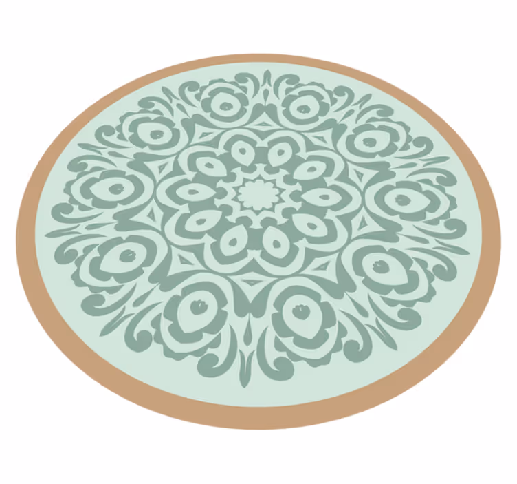 Covor vinil mandala aranjament botanic rotund - TenStickers