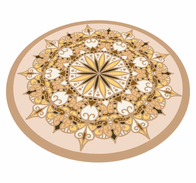 Covor vinil mandala mandală aurie elegantă - TenStickers