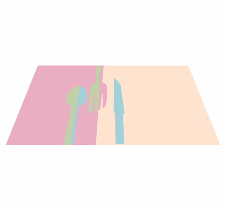 Culori pastel ustensile gresie podea bucatarie - TenStickers