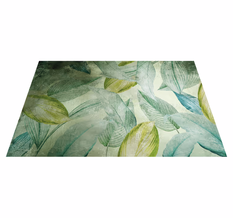 Covor vinil cu aspect de natura motiv verde vibrant - TenStickers
