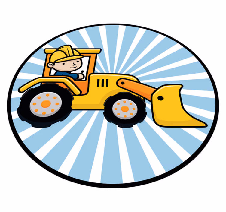 Covor de vinil pentru copii excavator de desene animate - TenStickers