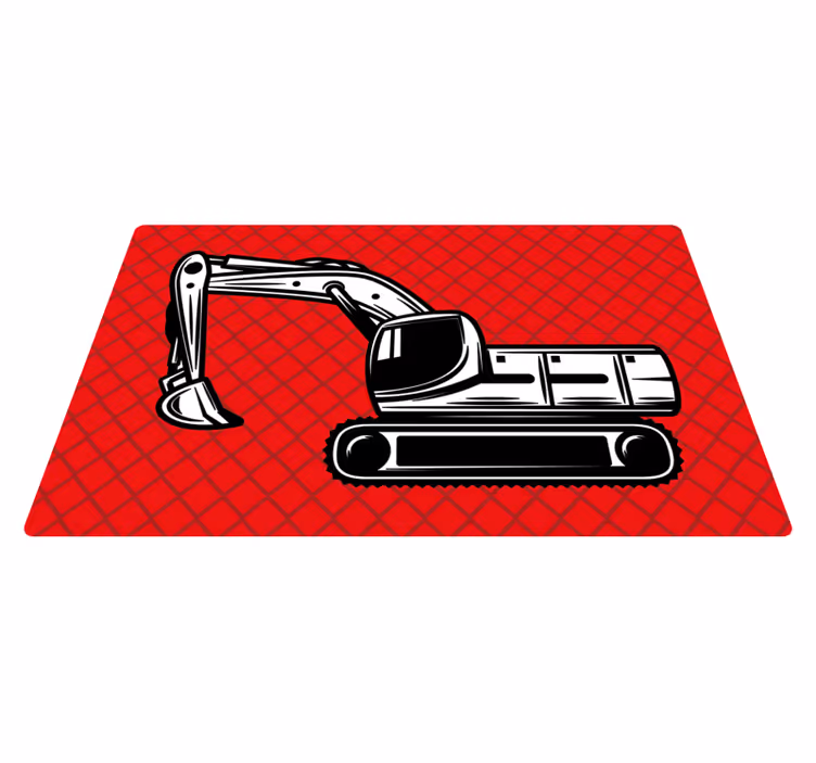 Covor monocolor excavator mare pentru copii din vinil - TenStickers