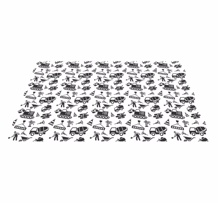Covor de vinil jocuri vehiculele de construcție joacă - TenStickers