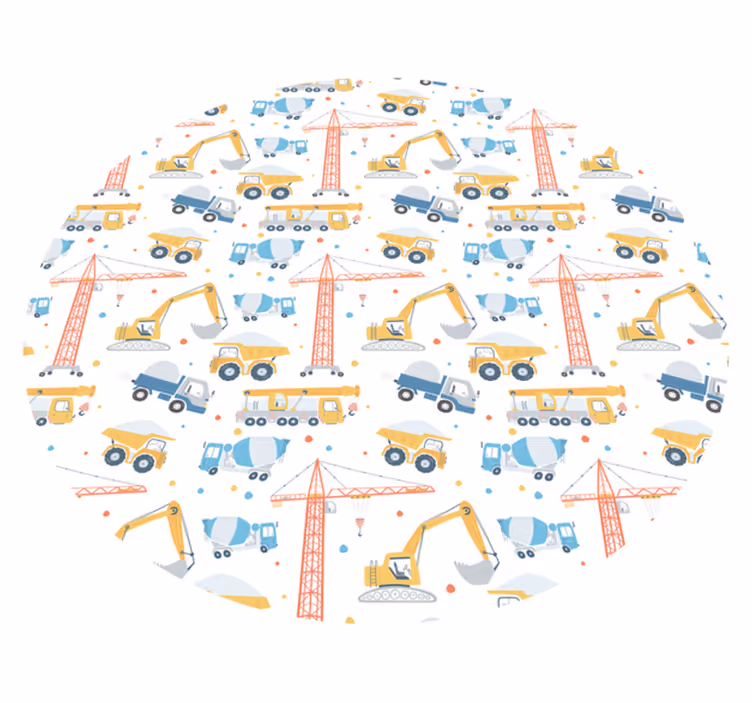 Covor de vinil pentru copii vehicule de construcții - TenStickers