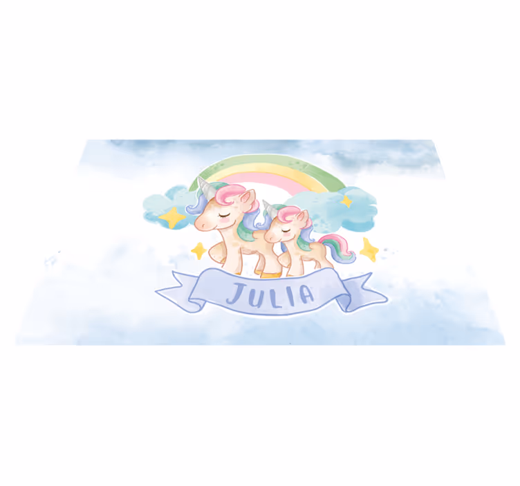 Alții covor de vinil ilustrație a familiei de unicorni - TenStickers