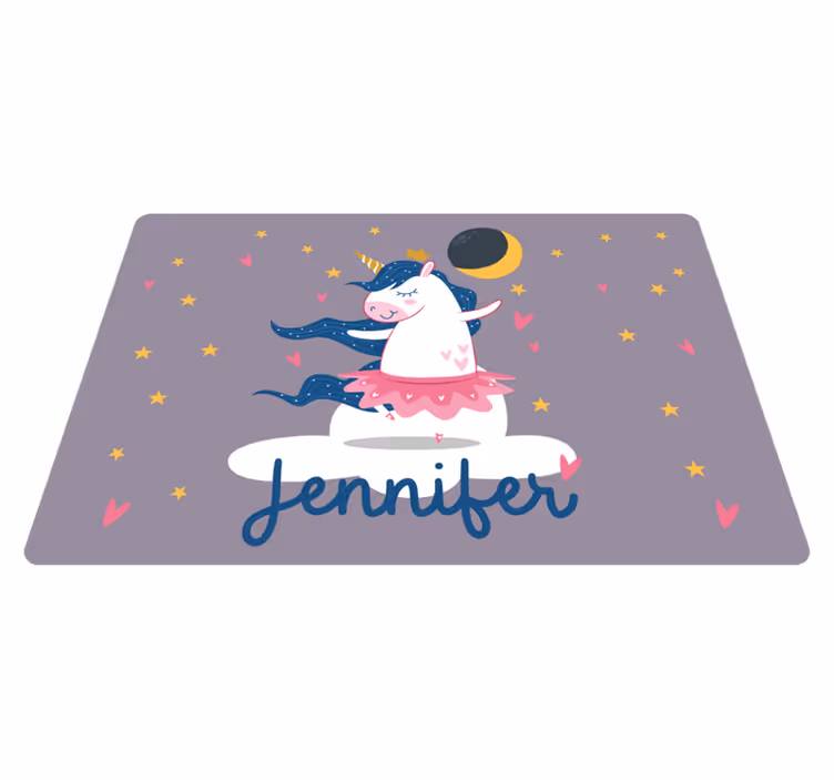 Alții covor de vinil unicorn dansator personalizat - TenStickers