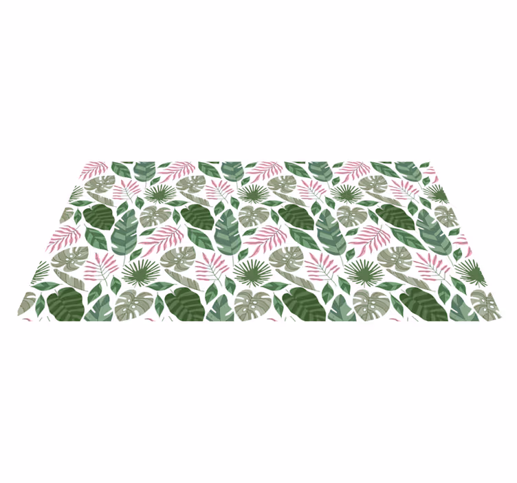 Covor vinil cu aspect de natura motive de frunze tropicale - TenStickers