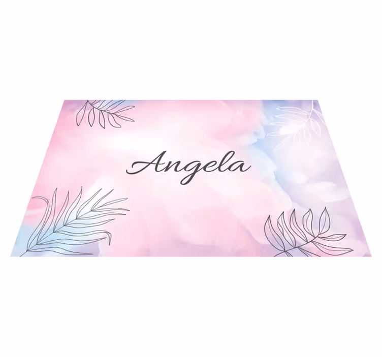 Covor vinil dormitor nume personalizat floral - TenStickers