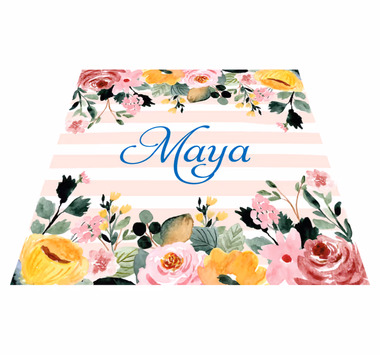 Covor vinil dormitor personalizare florală - TenStickers
